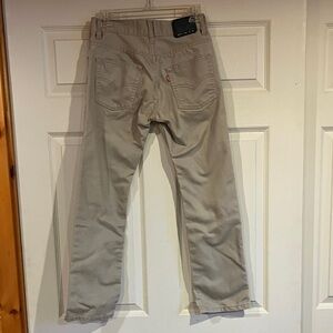 Beige Straight-Leg Jeans